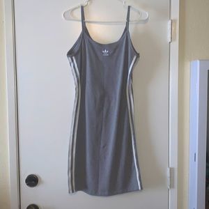 Adidas Gray with white stripe tank dress women’s small